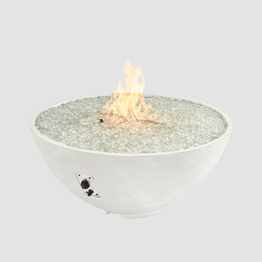 42" White Cove Edge Round Gas Fire Pit Bowl