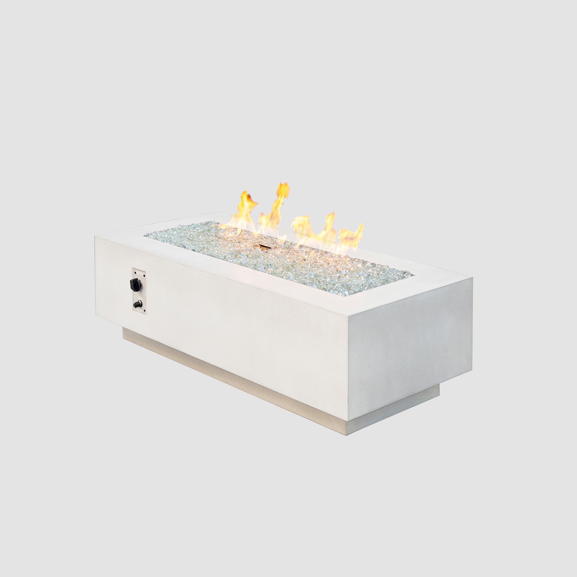 54" Cove Linear White Natural Gas Fire Pit Table