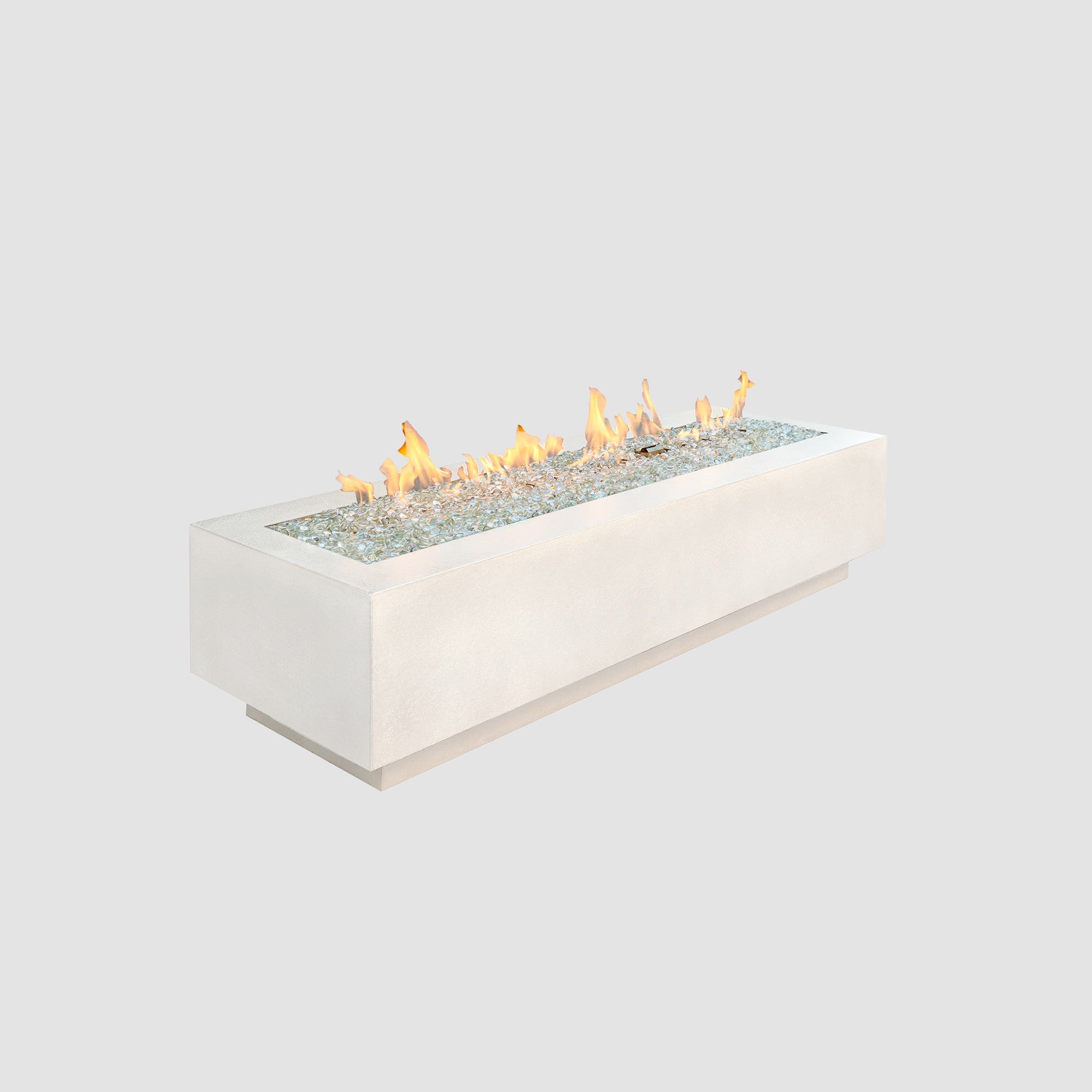 72" Cove Linear White Gas Fire Pit Table