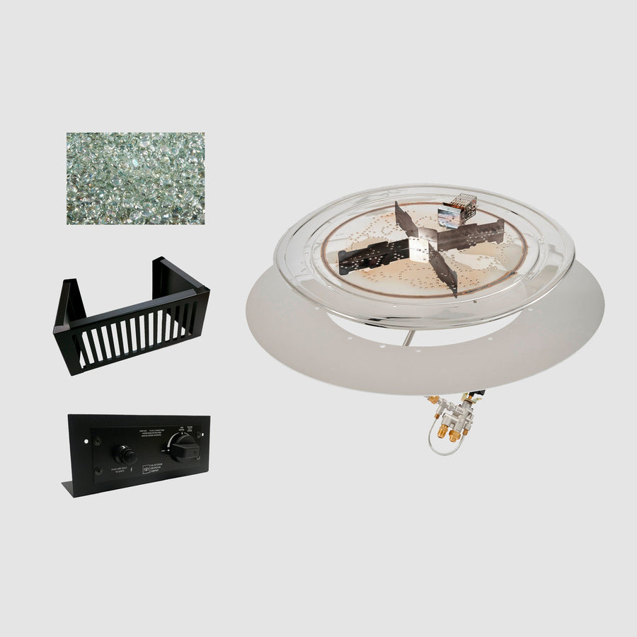 48" Do-It-Yourself Crystal Fire Plus Round Gas Burner Kit - Block/Paver Application