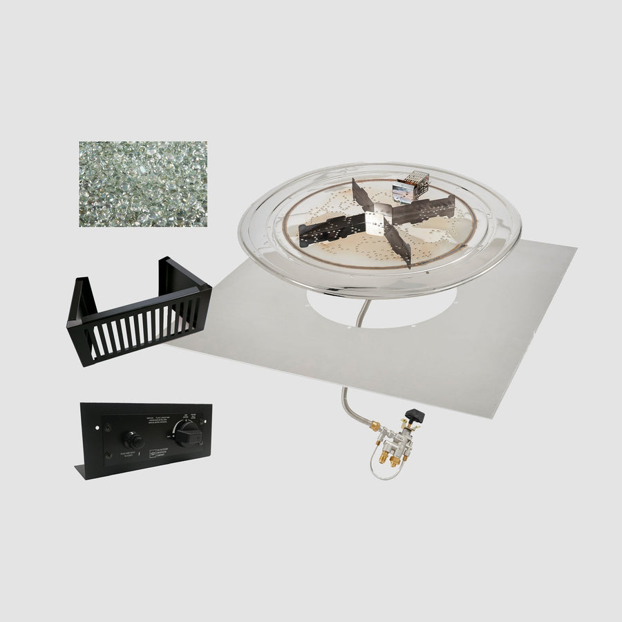 36" Do-It-Yourself Crystal Fire Plus Square Gas Burner Kit - Block/Paver Application