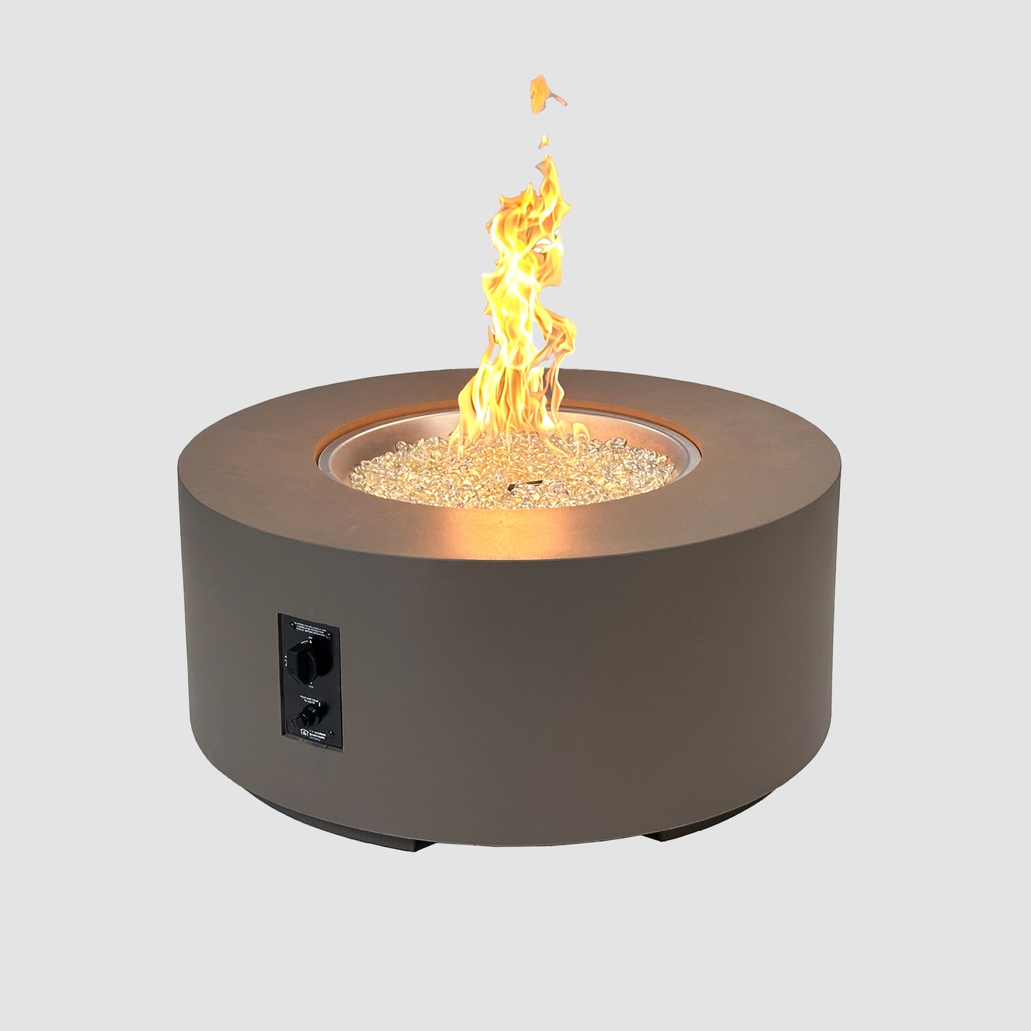 36" Cove Round Gas Fire Pit in Earth Stone w/Electronic Ignition (LP)