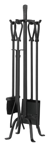 31'' 5 Piece Olde World Iron Fireset with Loop Handles