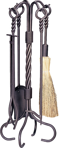 30'' 5 Piece Bronze Finish Fireset with Ring/Twist Handles