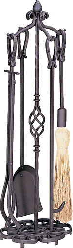 33'' 5 Piece Bronze Finish Heavy Weight Fireset with Horseshoe Handle