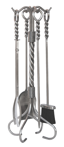 30'' 5 Piece Stainless Steel Fireset with Ring/Twist Handles