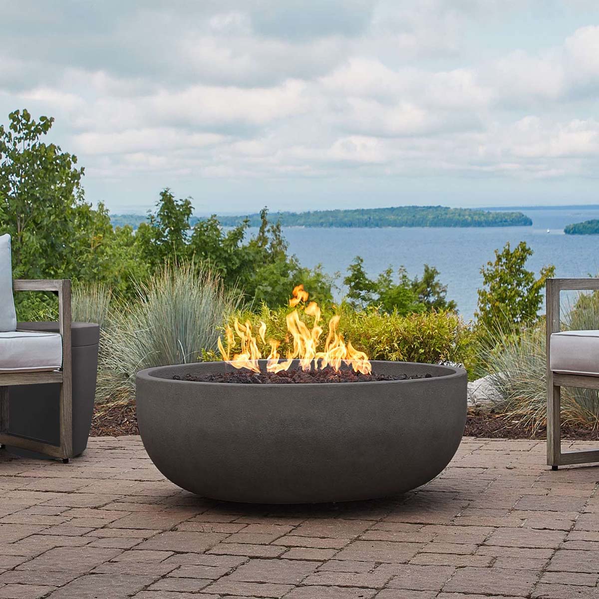 38" Carson Natural Gas Fire Pit Bowl - Carbon