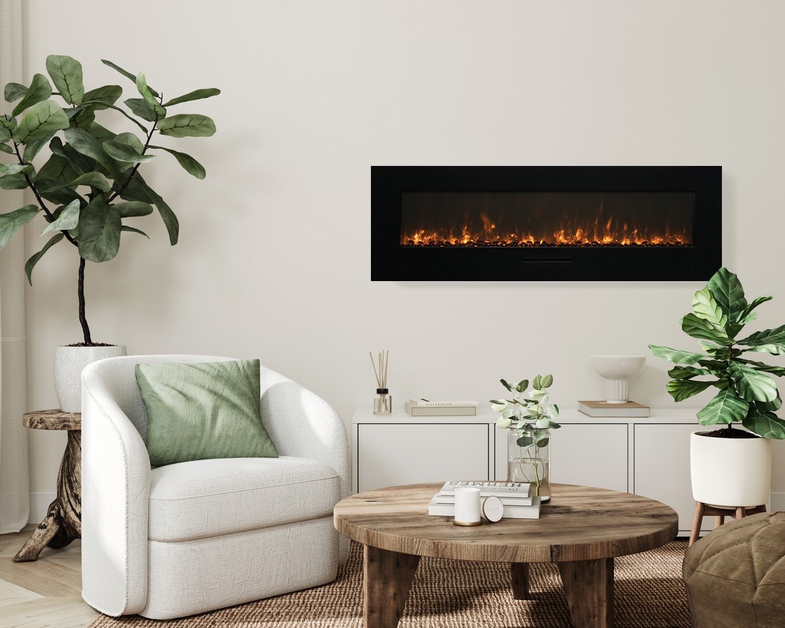 60" Indoor / Outdoor Wall Mount/ Flush Mount Smart Electric Fireplace