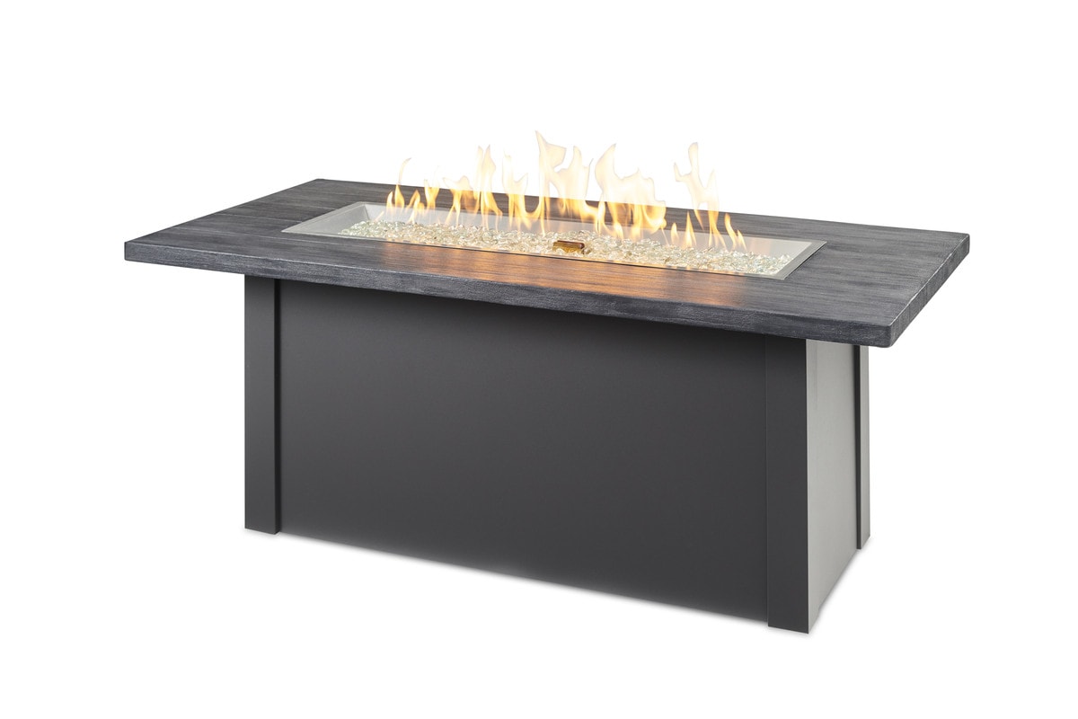 62" Havenwood Linear Gas Carbon Grey Graphite Grey Fire Pit Table