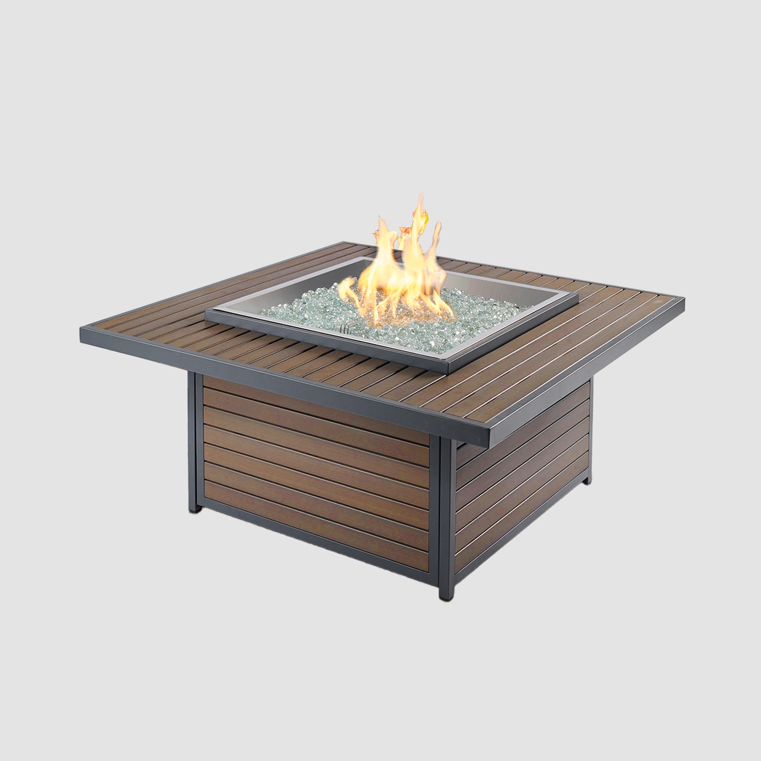 40" Kenwood and Brooks Square Chat Height Gas Fire Pit Table