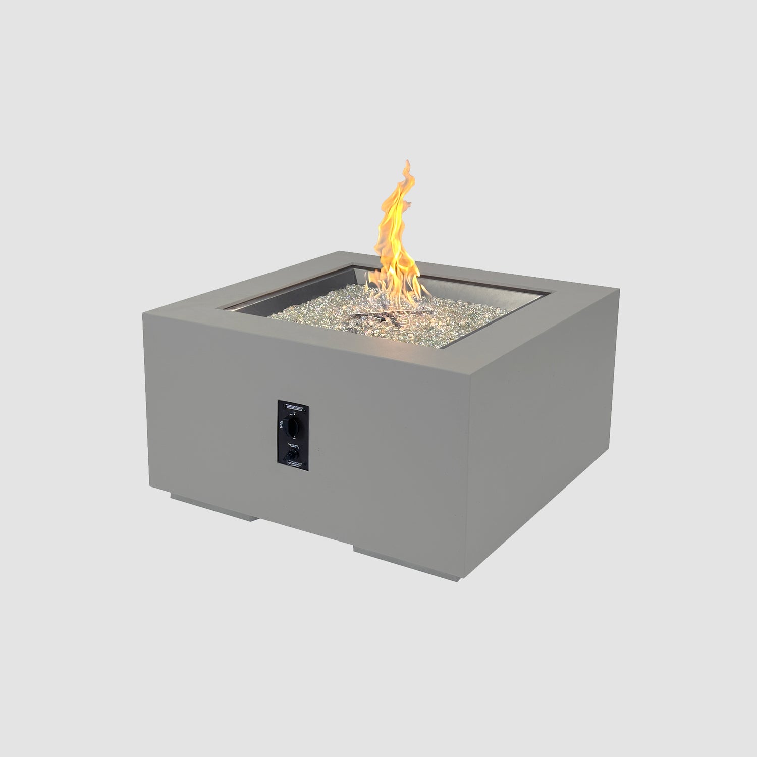 36" Cove Square Gas Fire Pit in Natural Grey w/Electronic Ignition (LP)