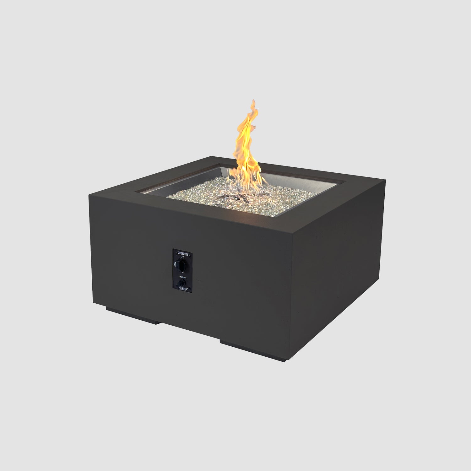 36" Cove Square Gas Fire Pit in Midnight Mist