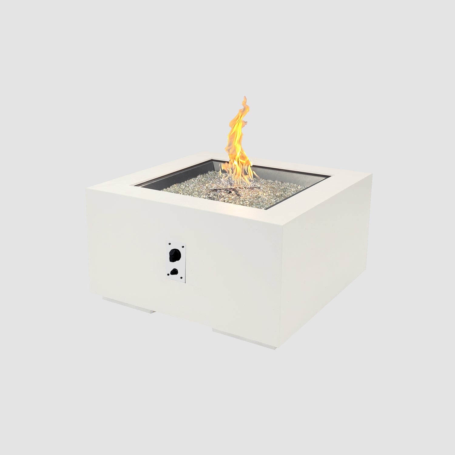 36" Cove Square Gas Fire Pit in White