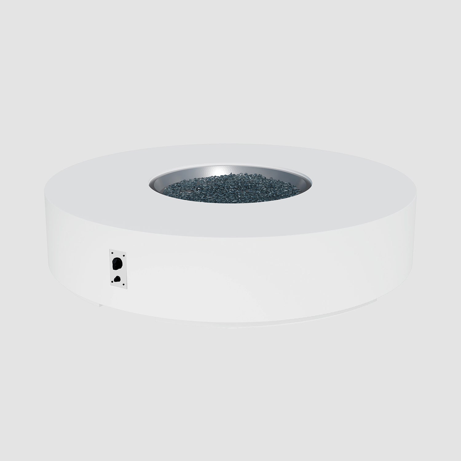 72" Cove Round Gas Fire Pit in White