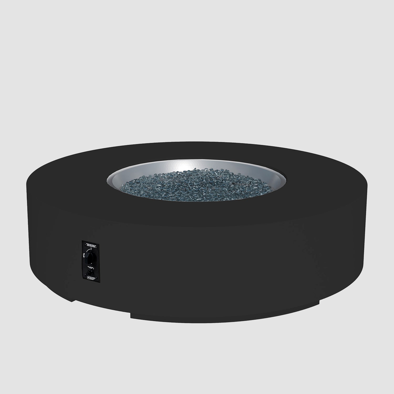 60" Cove Round Gas Fire Pit in Midnight Mist w/Electronic Ignition (LP)