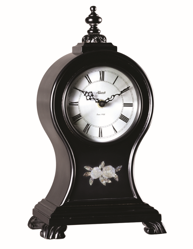 7.5'' Oak Ridge Black Quartz Hermle Mantel Clock
