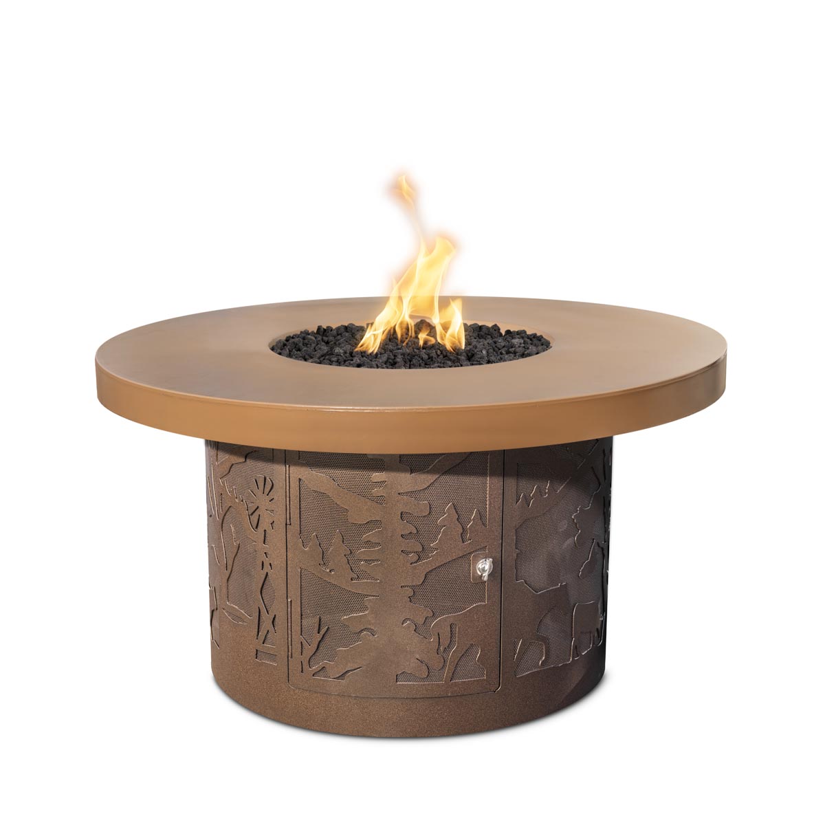 The Outdoor Plus Round Outback Fire Pit - GFRC Concrete Top