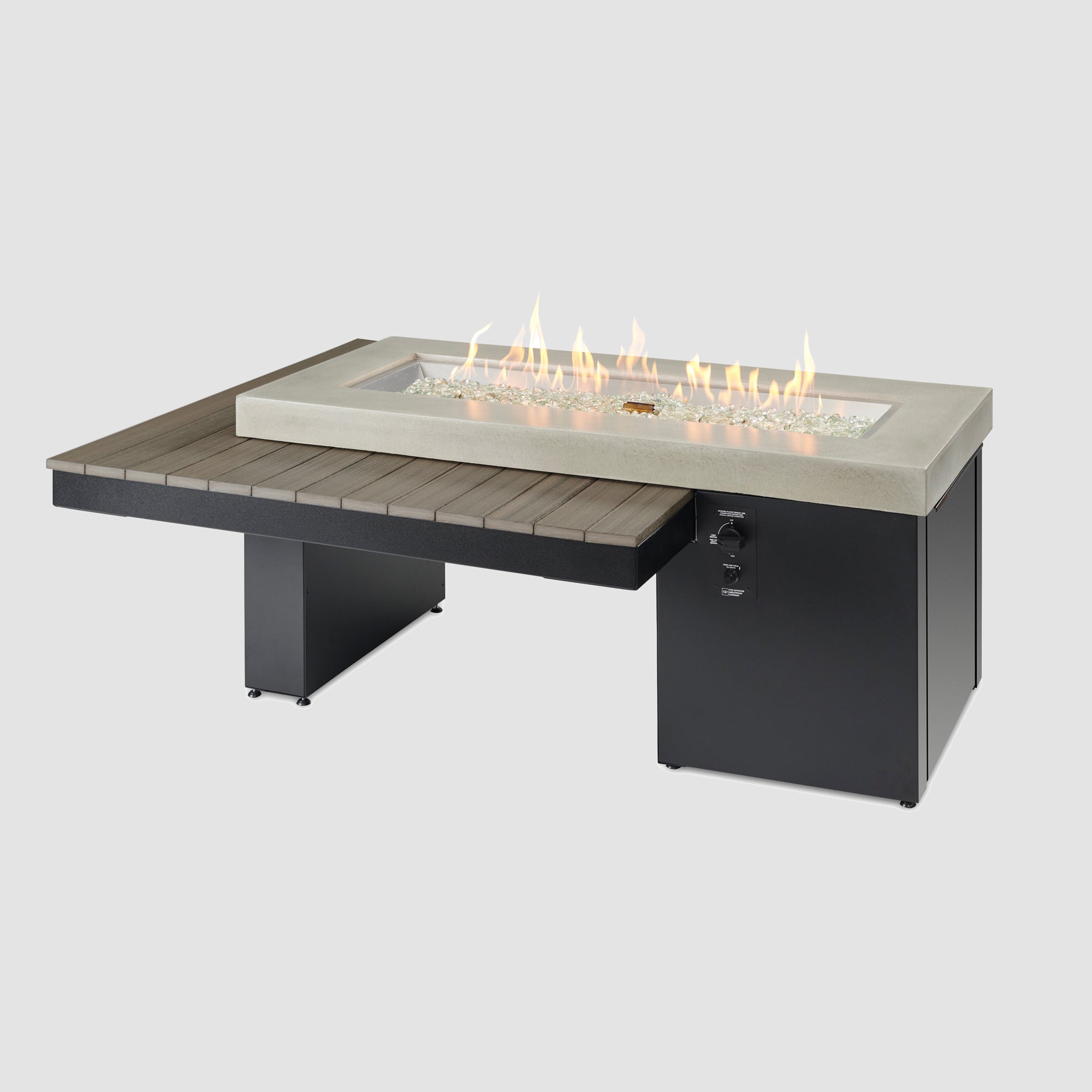 63" Uptown Coastal Grey Linear Gas Fire Pit Table