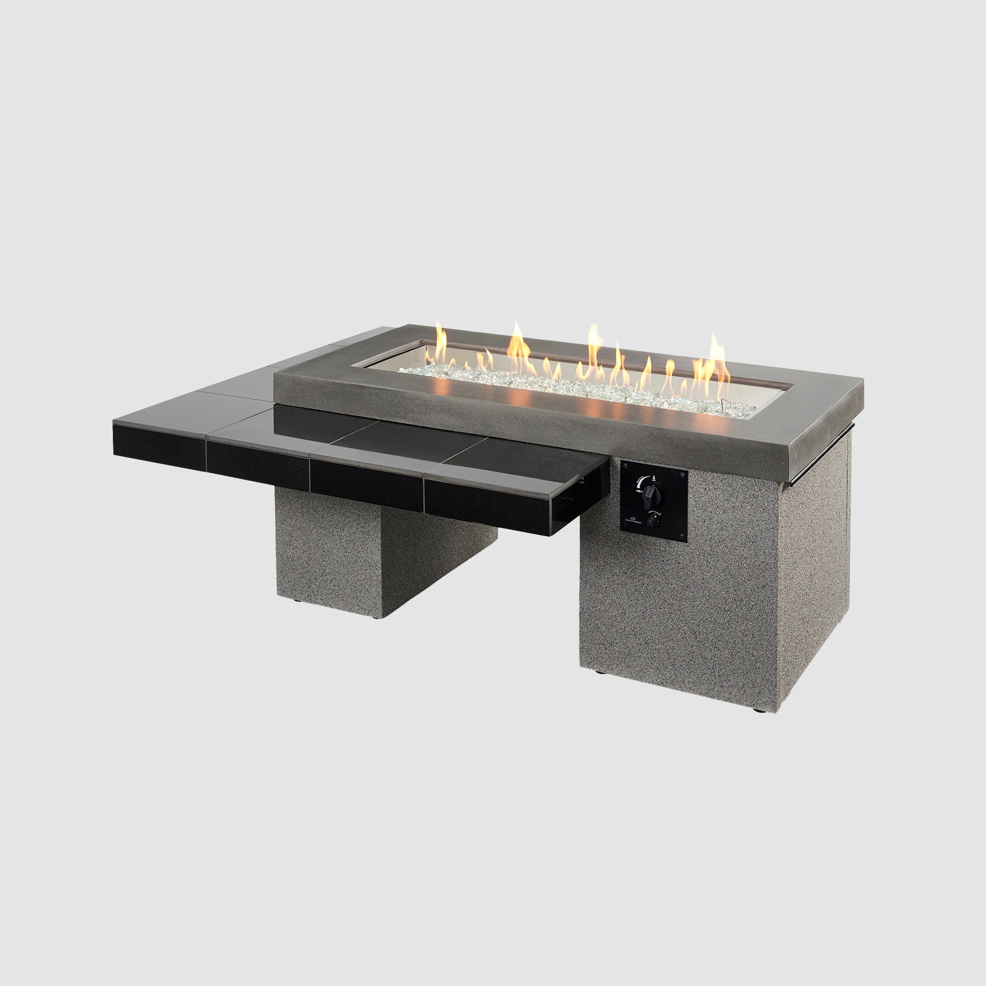 64.5" Uptown Black Linear Fire Pit Table
