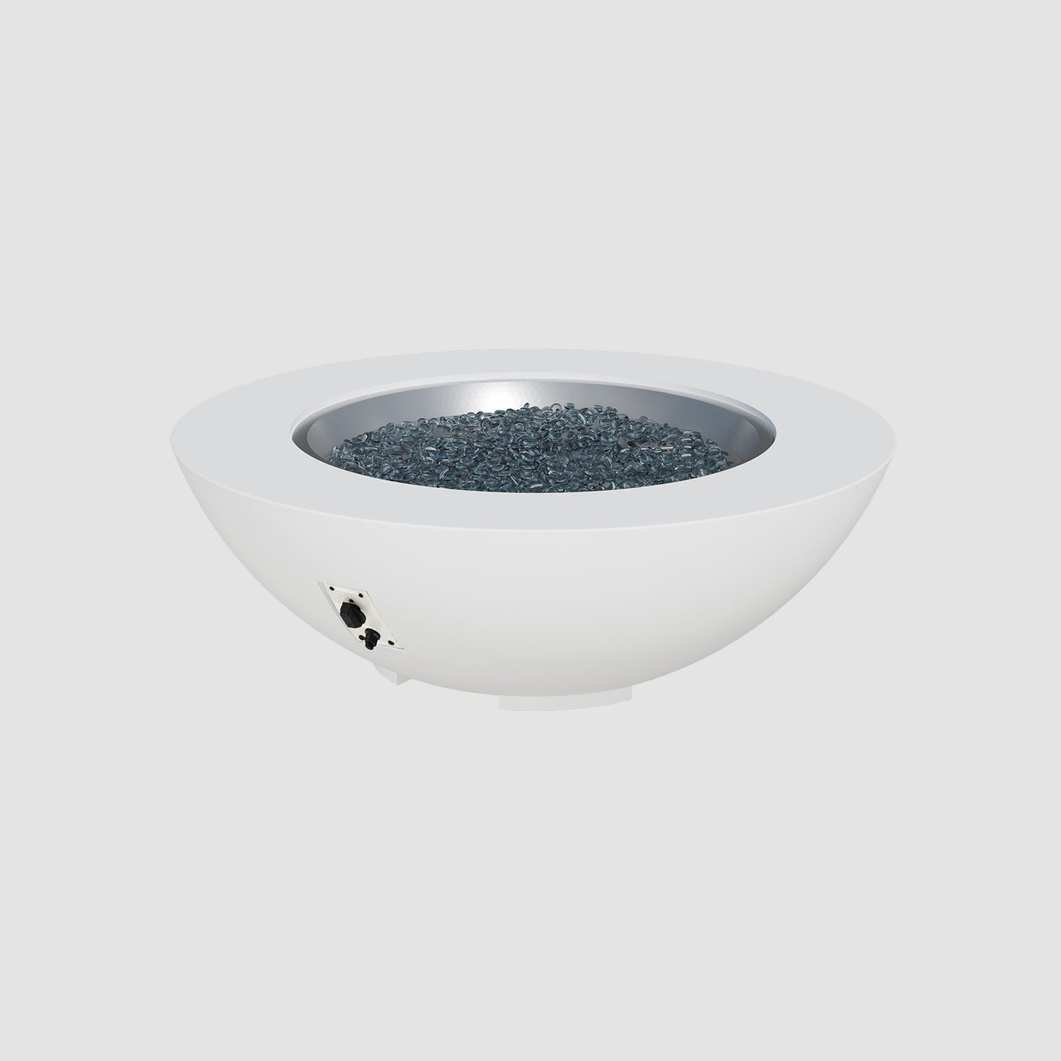 48" Cove Bowl Gas Fire Pit in White