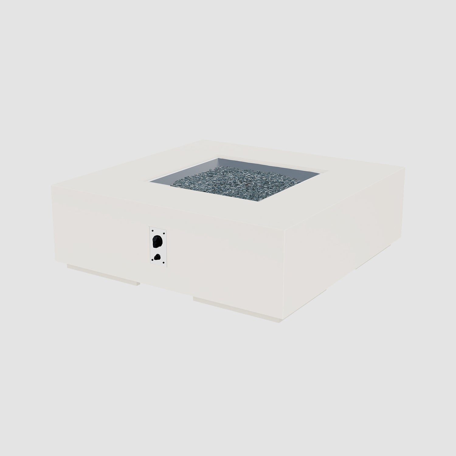 48" Cove Square Gas Fire Pit in White