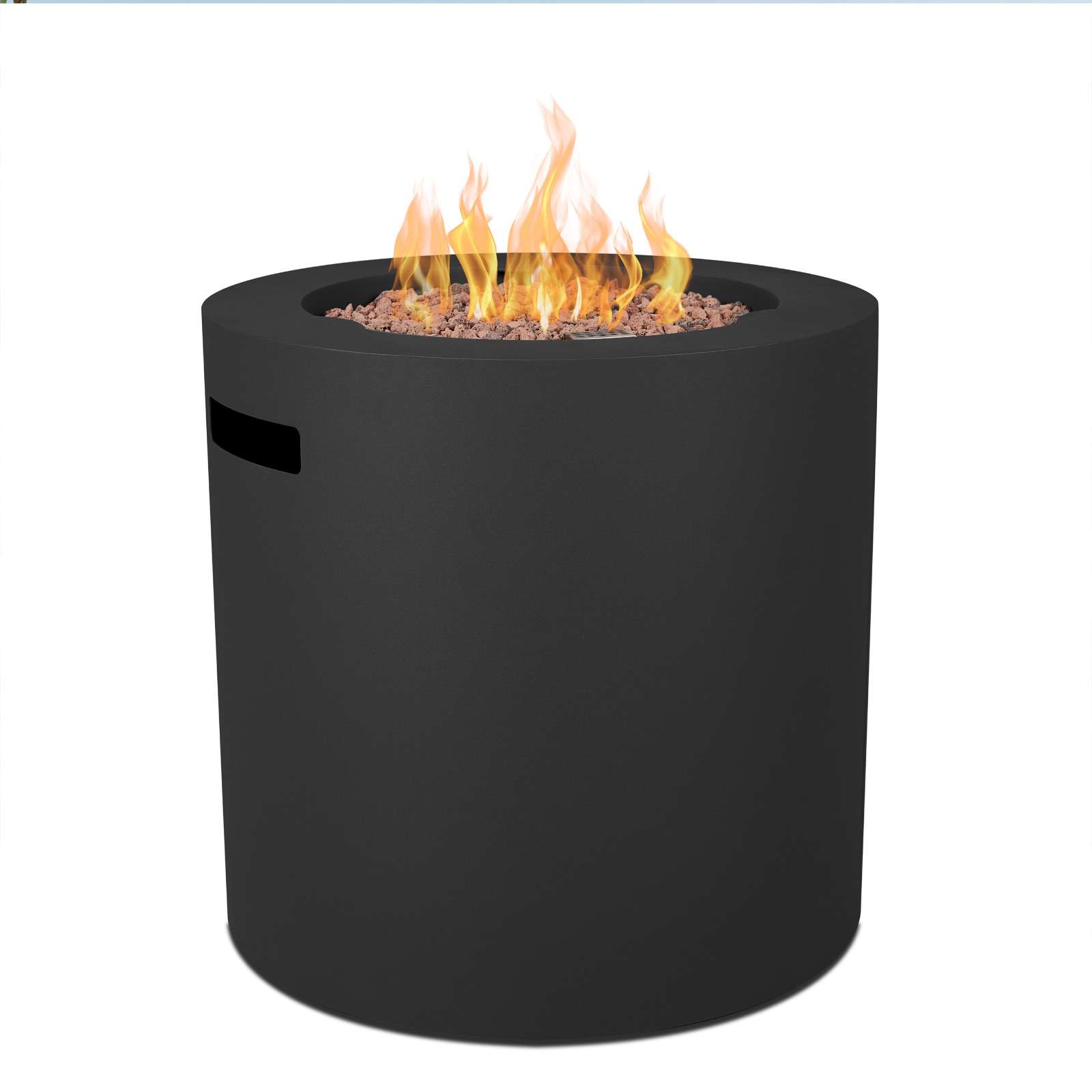 24" Aegean Round Fire Pit Table with Hidden Propane Tank - Black 24" Aegean Round Fire Pit Table with Hidden Propane Tank - Black