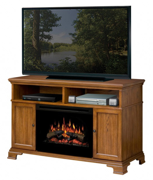 52.75" Dimplex Brookings Oak Entertainment Center Fireplace