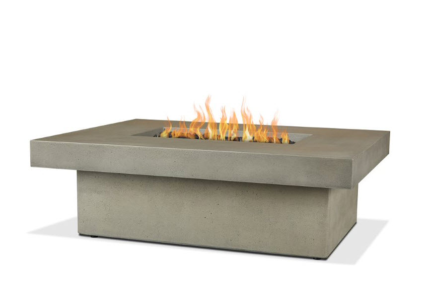 60" Geneva Dune Rectangle Concrete Propane Fire Pit Table With Hidden Tank