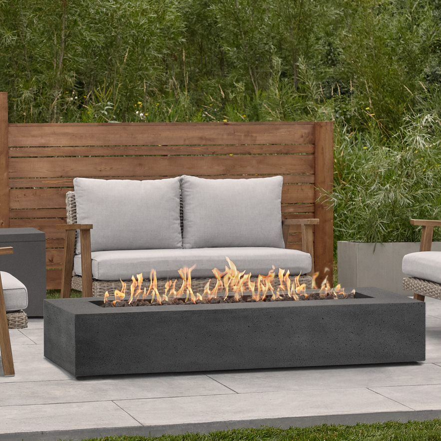 72" Beaumont Rectangle Propane Fire Table in Carbon 