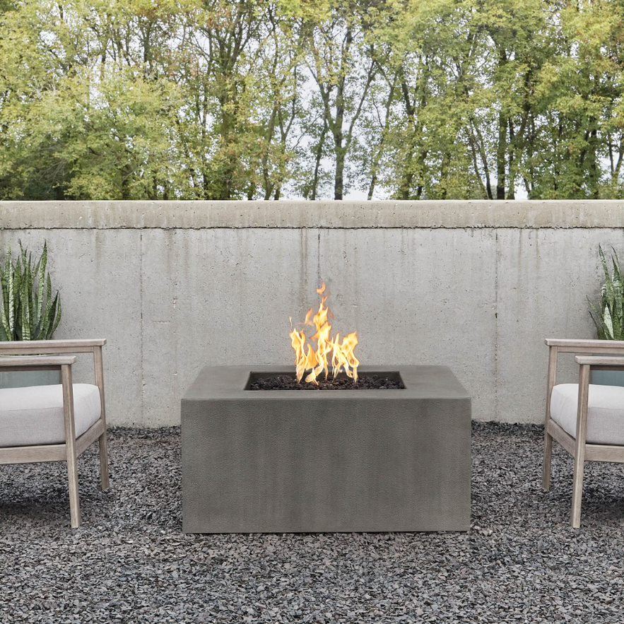 40" Eureka Casual Square Natural Gas Fire Table in Carbon 