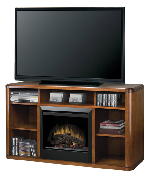 61" Dimplex Logan Burnished Walnut Entertainment Center Fireplace