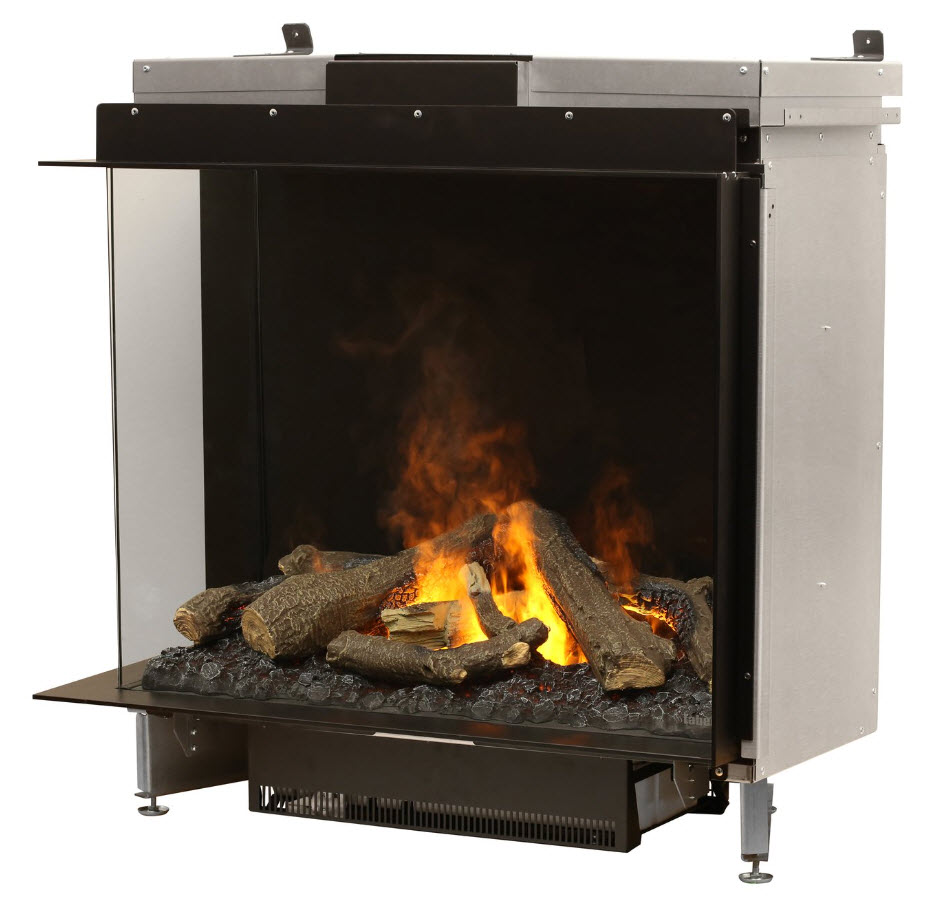 37" Faber e-MatriX Two-Sided Built-in Electric Firebox - Left-facing