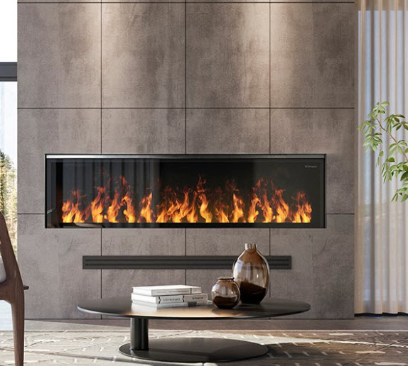 66" Dimplex Opti-Myst® Linear Electric Fireplace with Acrylic Ice and Driftwood Media
