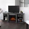 72" Fresno Electric Fireplace TV Stand in Black