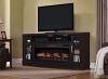 70" Hutchinson Oak Espresso Entertainment Center Oak Espresso Infrared Fireplace