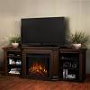75.5" Valmont Chestnut Oak Entertainment Center Electric Fireplace