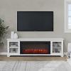81" Benjamin White TV Stand Electric Fireplace  