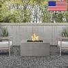 40" Eureka Casual Square Natural Gas Fire Table in Flint 