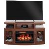 59.9" Cantilever Media Mantel Engineered Antique Cherry Electric Fireplace