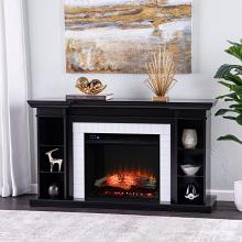 54.75” Henstinger Touch Screen Electric Fireplace w/ Bookcase - Black 54.75” Henstinger Touch Screen Electric Fireplace w/ Bookcase - Black