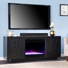 60” Delgrave Color Changing Fireplace w/ Media Storage - Black 60” Delgrave Color Changing Fireplace w/ Media Storage - Black