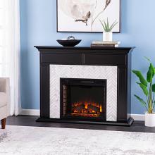 50” Torlington Marble Tiled Electric Fireplace - Black 50” Torlington Marble Tiled Electric Fireplace - Black