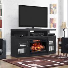 59.9" Cantilever Media Mantel Engineered Black Oak Electric Fireplace  59.9" Cantilever Media Mantel Engineered Black Oak Electric Fireplace