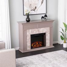 50” Torlington Marble Tiled Electric Fireplace - Gray 50” Torlington Marble Tiled Electric Fireplace - Gray