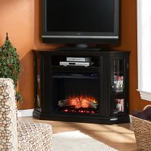 48" Claremont Electric Corner Touch Screen Fireplace w/ Storage - Black 48" Claremont Electric Corner Touch Screen Fireplace w/ Storage - Black