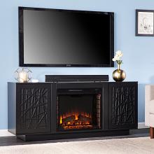 60” Delgrave Electric Media Fireplace w/ Storage - Black 60” Delgrave Electric Media Fireplace w/ Storage - Black