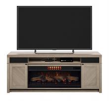 74" Mattituck Entertainment Center Barstow Acacia Infrared Fireplace 74" Mattituck Entertainment Center Barstow Acacia Infrared Fireplace