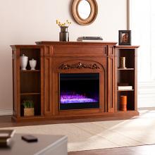 72.5" Chantilly Color Changing Fireplace w/ Bookcases 72.5" Chantilly Color Changing Fireplace w/ Bookcases