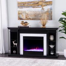54.75” Henstinger Color Changing Fireplace w/ Bookcase - Black 54.75” Henstinger Color Changing Fireplace w/ Bookcase - Black