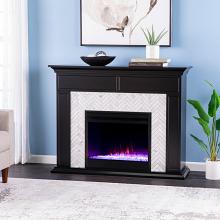 50” Torlington Color Changing Marble Tiled Fireplace - Black 50” Torlington Color Changing Marble Tiled Fireplace - Black
